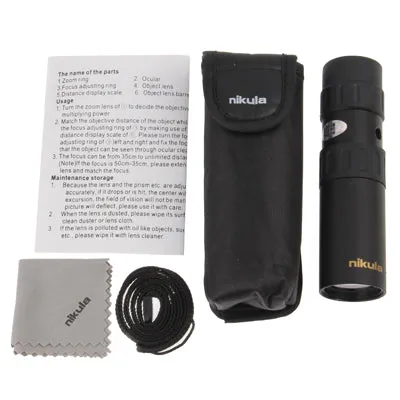 10-30 x 25mm Telescope Monocular for Backpacking / Hiking(Black)