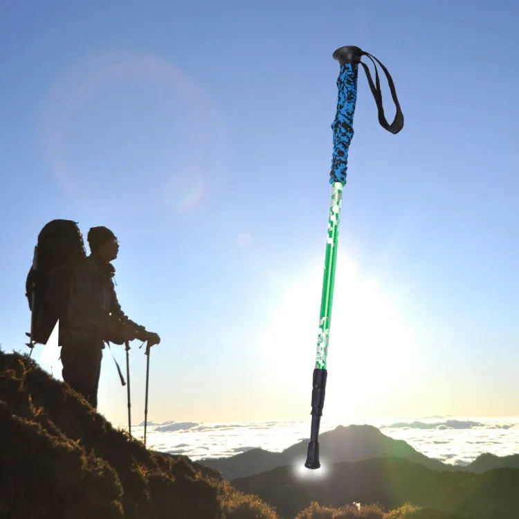 135cm Adjustable Portable Height Outdoor Aluminum Trekking Poles(Green)