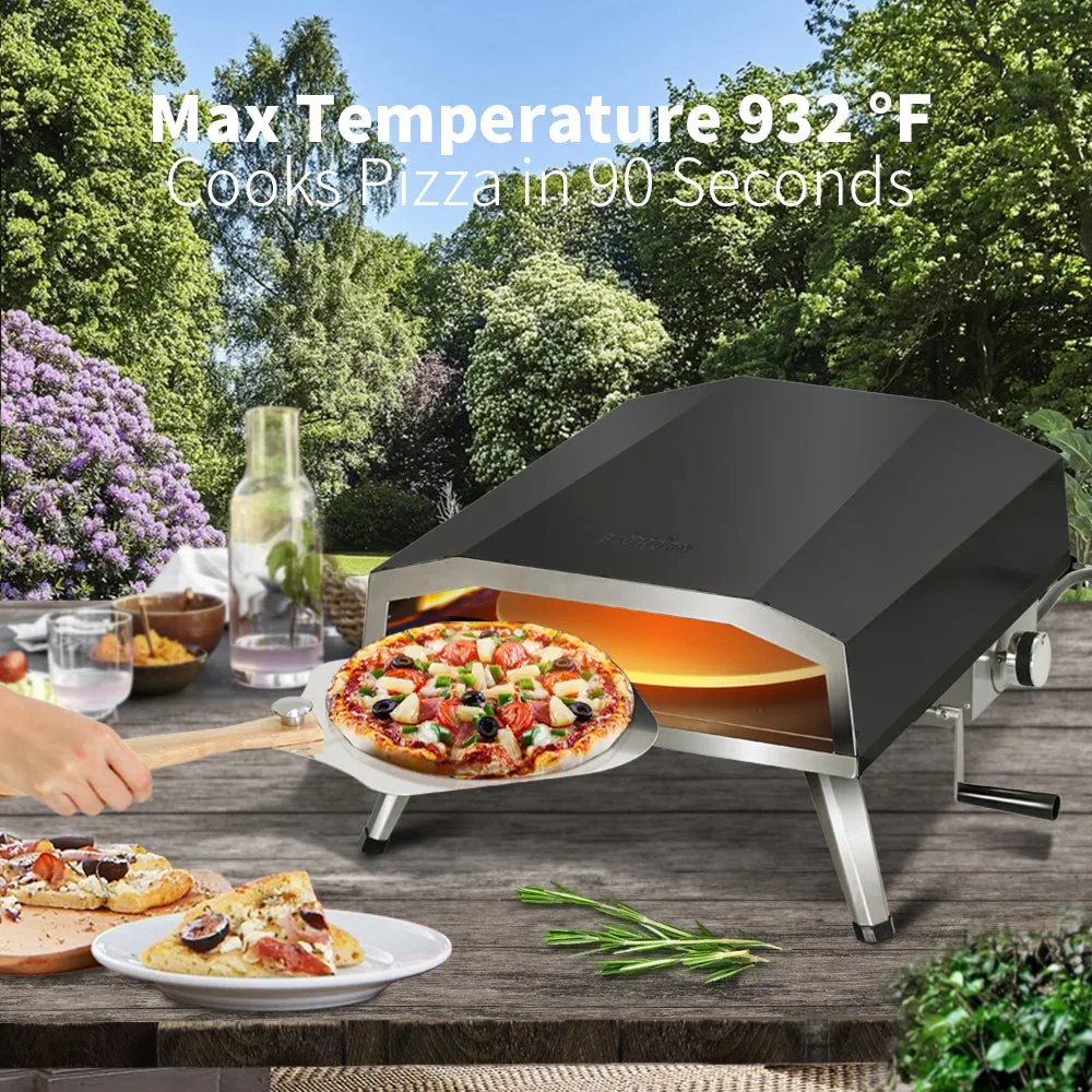 16'' Outdoor Propane Pizza Oven with Rotating Pizza Stone