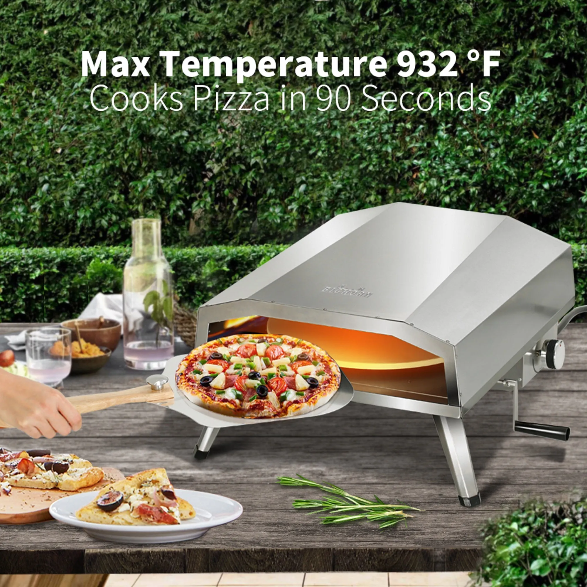 16'' Outdoor Propane Pizza Oven with Rotating Pizza Stone