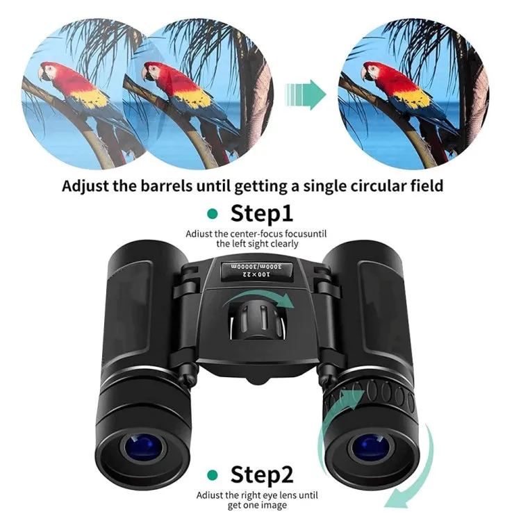 200 x 25 Standard HD Powerful Folding Binoculars for Hunting Outdoor Camping