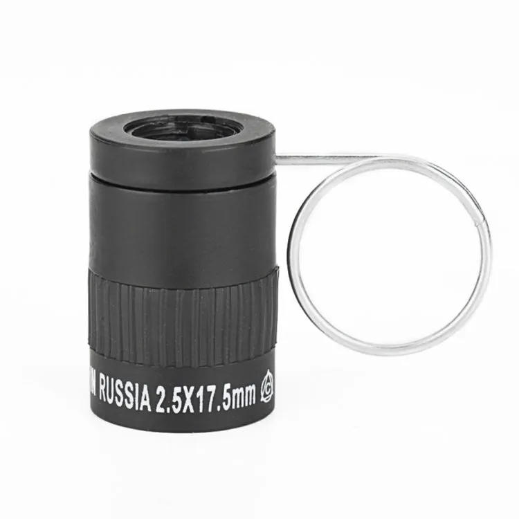 2.5x17.5mm Mini Pocket Miniature Telescope with Finger Buckle (Black)