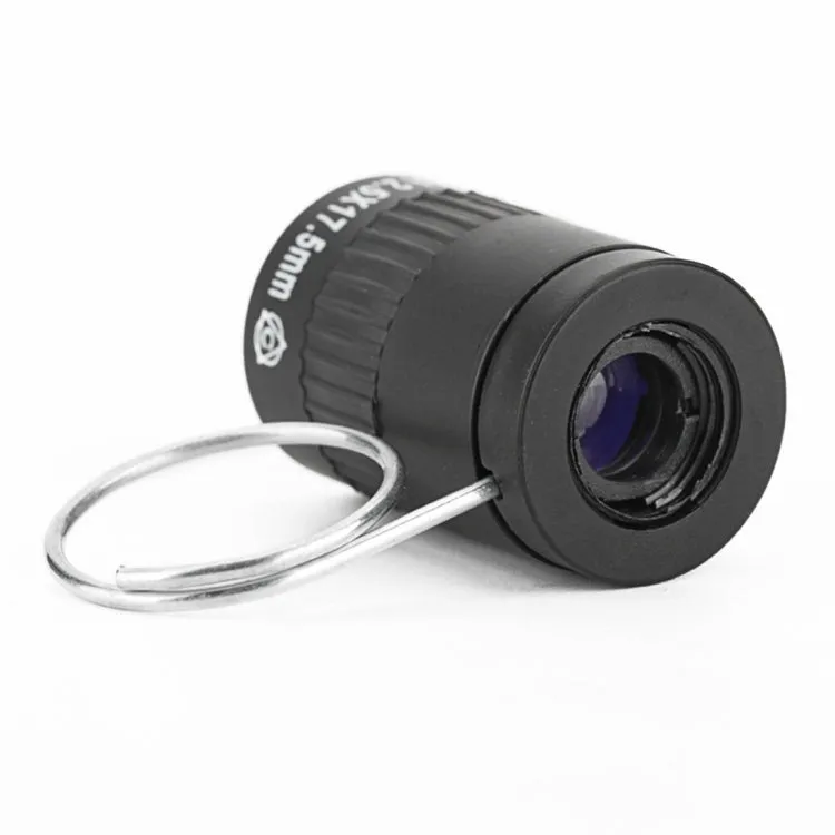 2.5x17.5mm Mini Pocket Miniature Telescope with Finger Buckle (Black)