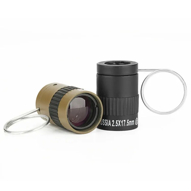 2.5x17.5mm Mini Pocket Miniature Telescope with Finger Buckle (Black)