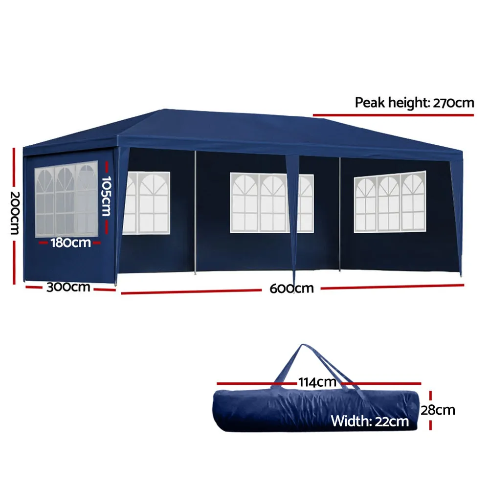 3x6m UV Resistant Gazebo Marquee Tent, Blue - Instahut