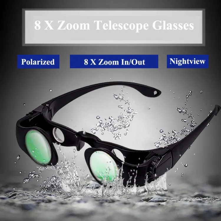 8x Fishing Binoculars Zoomable Telescope Glasses ,Style: Telescope Gray Yellow Clip