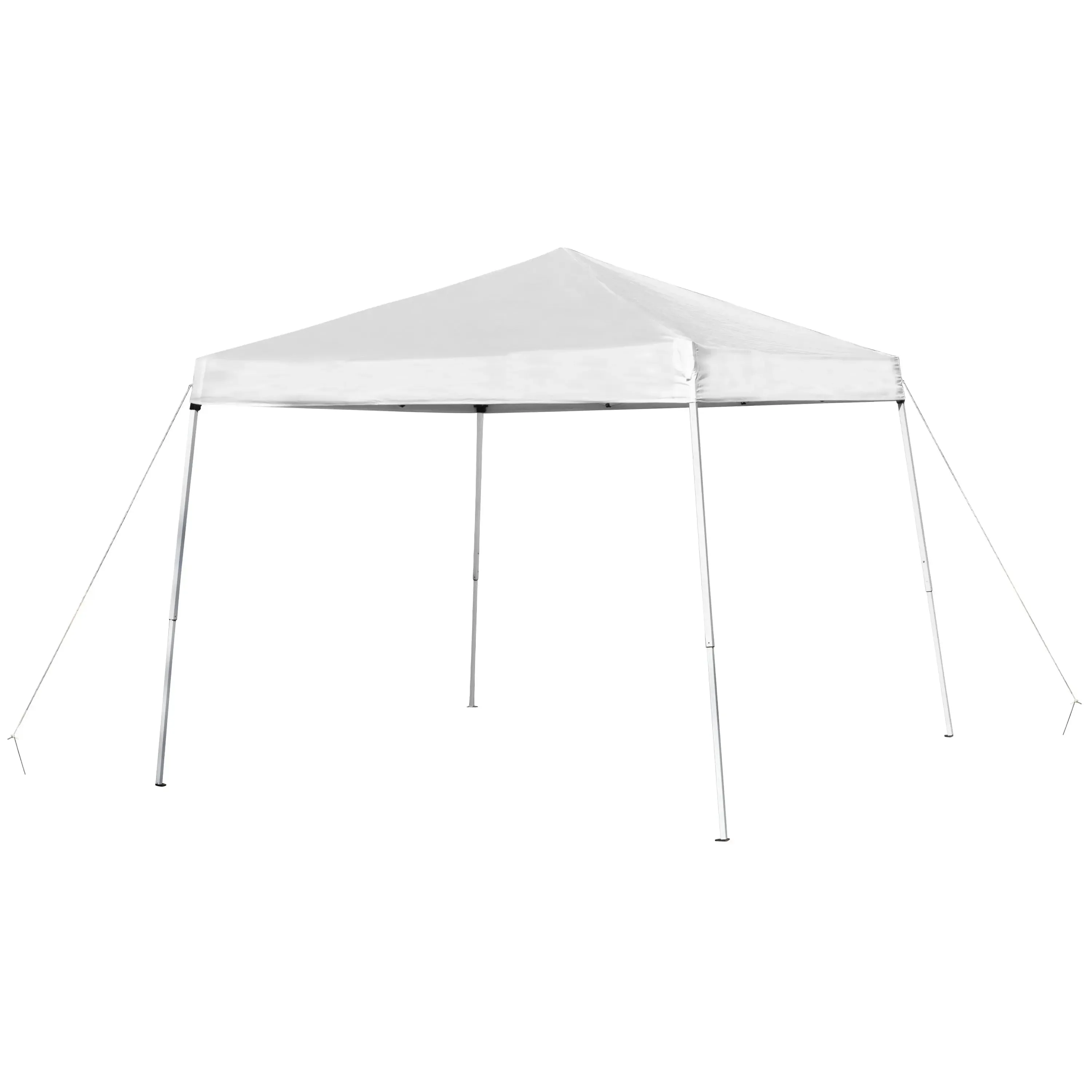 Allyson 8'x8' White Outdoor Pop Up Event Slanted Leg Canopy Tent w/Carry Bag