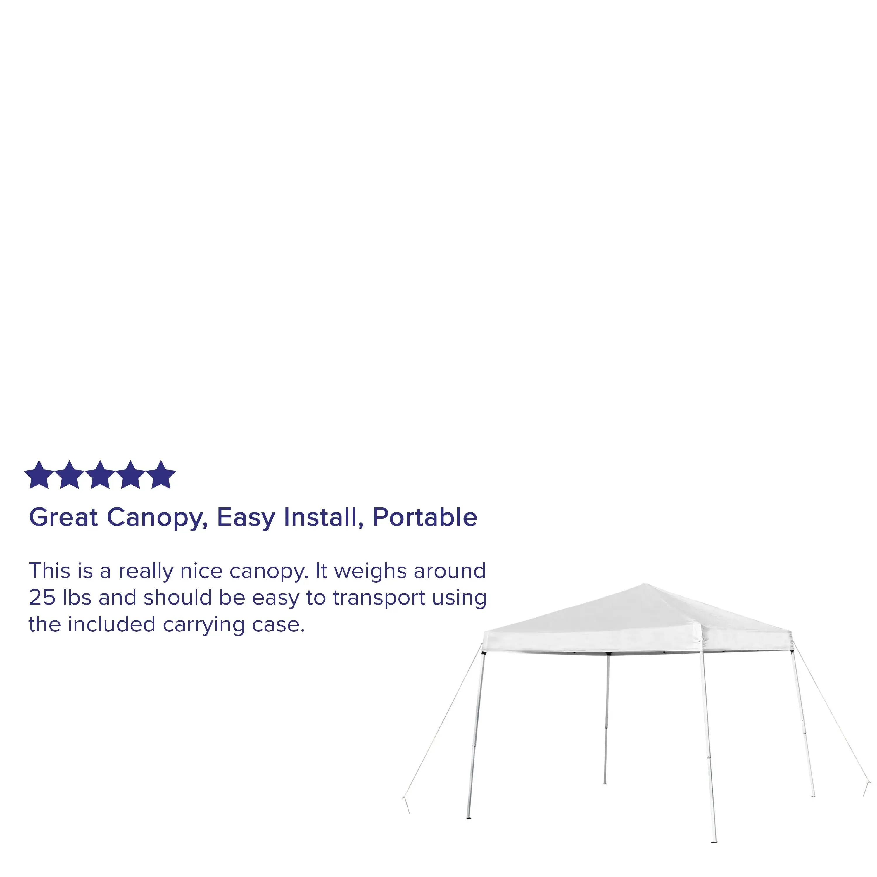 Allyson 8'x8' White Outdoor Pop Up Event Slanted Leg Canopy Tent w/Carry Bag