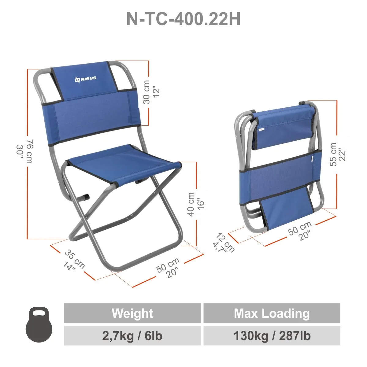 Back Support Folding Chair for Camping and Outdoor