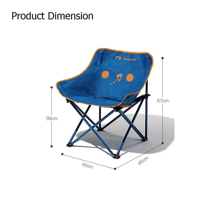 Camping Chair Folding Outdoor Portable Lightweight Fishing Beach Picnic (Blue/Khaki)