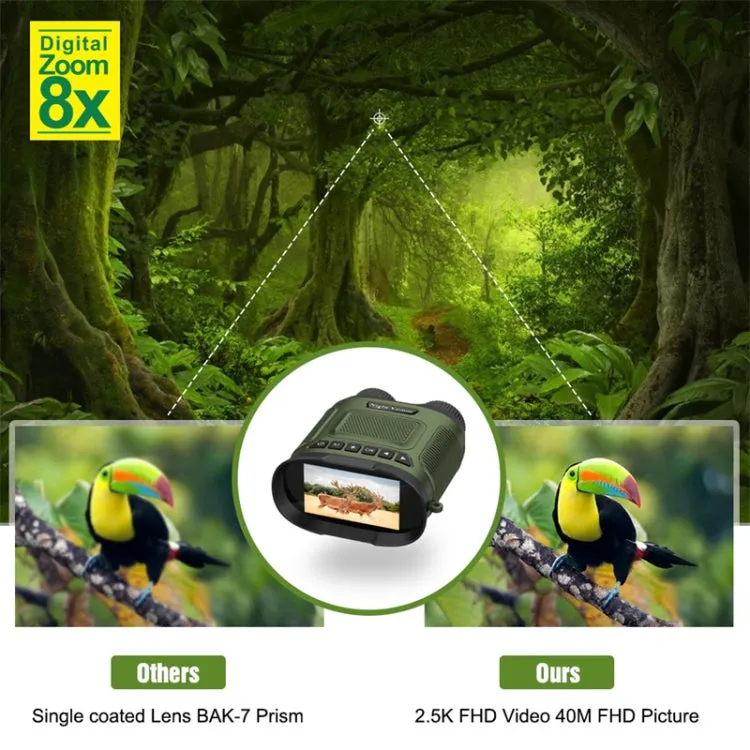 DT29 3 inch IPS Screen Binoculars Digital Binoculars Night Vision(Green)