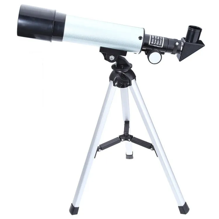 F36050 Portable Professional High Definition High Times Espace Astronomical Telescope Spotting Scope with Aluminum Alloy Tripod(Silver)