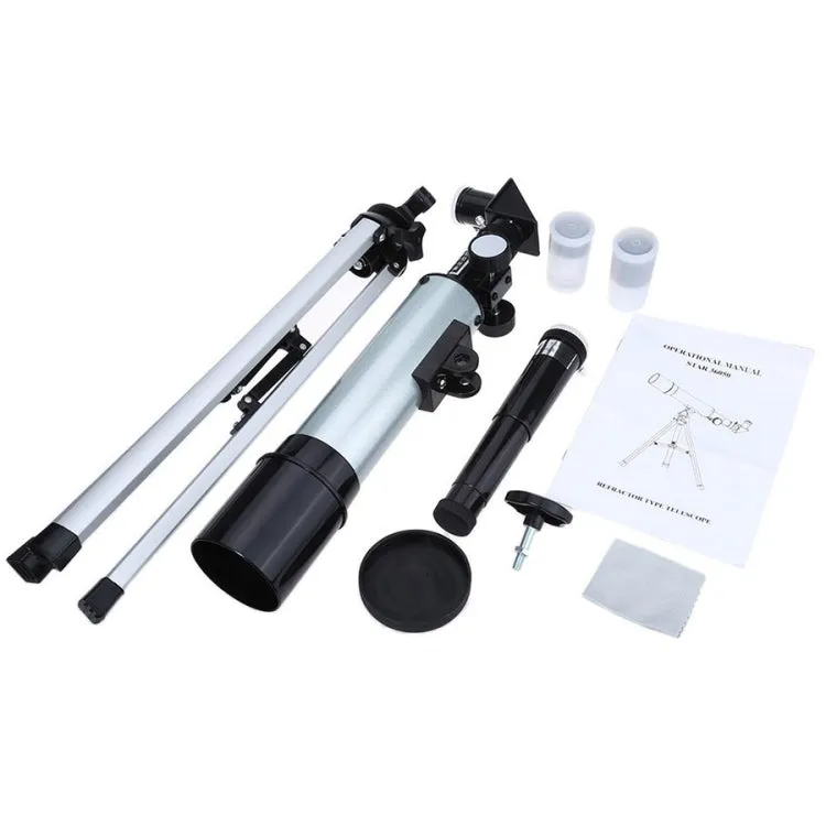 F36050 Portable Professional High Definition High Times Espace Astronomical Telescope Spotting Scope with Aluminum Alloy Tripod(Silver)