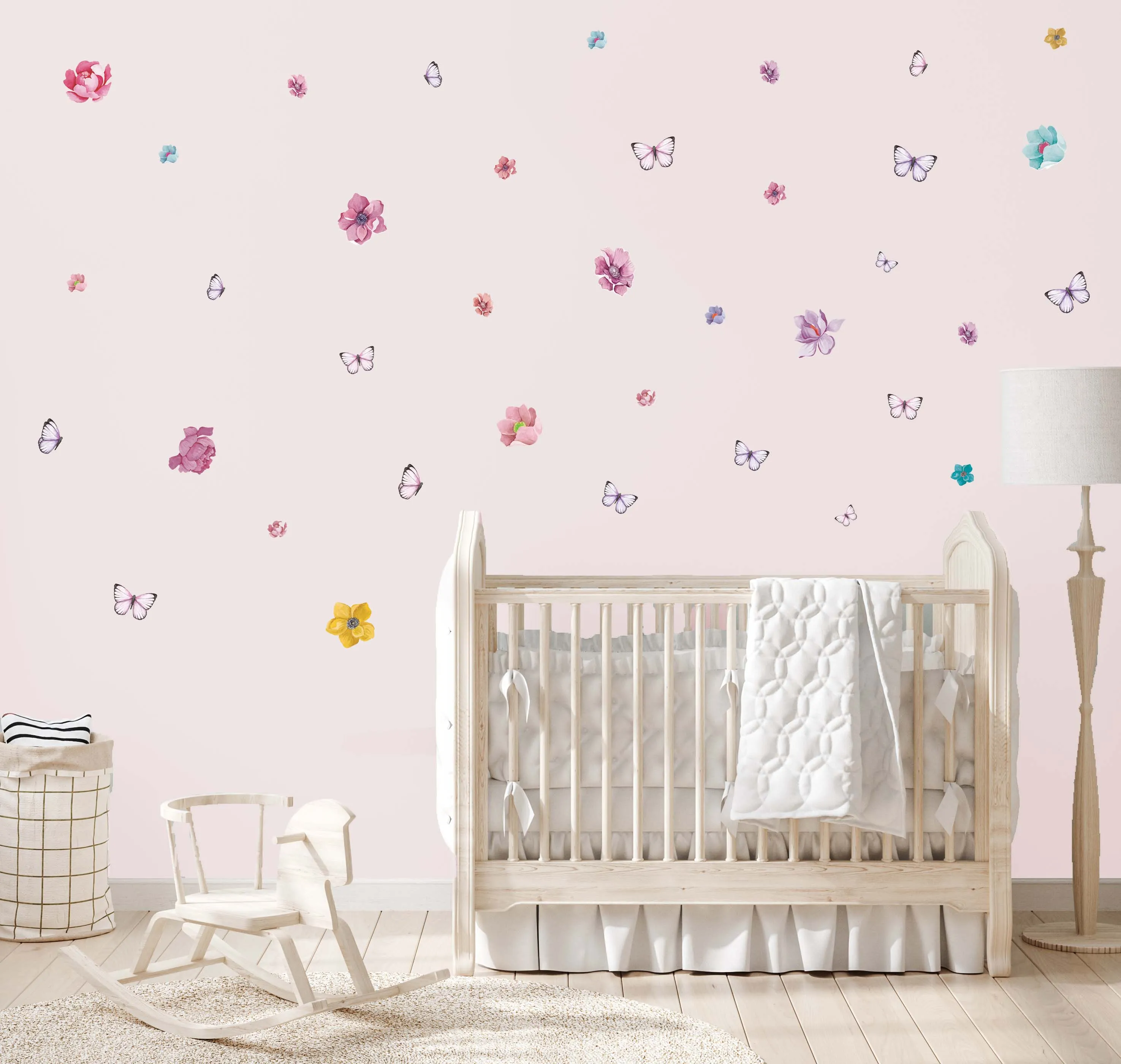 Garden Party Australian Design Hand Painted Peel & Stick, Removable Wall Decal. Nursery, Kids Playroom, Kids Teens Bedroom