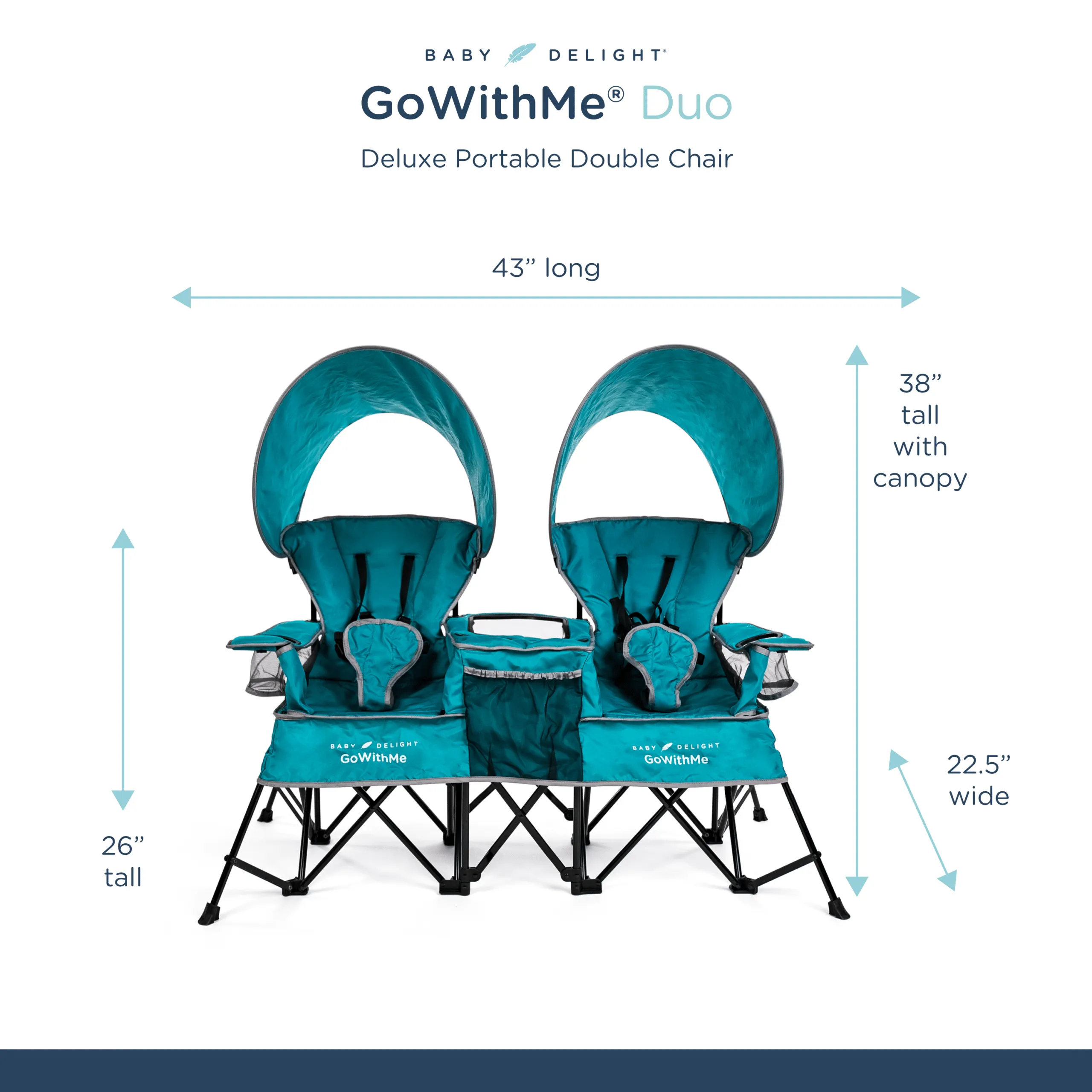 Go With Me® Duo Deluxe Portable Double Chair - Teal