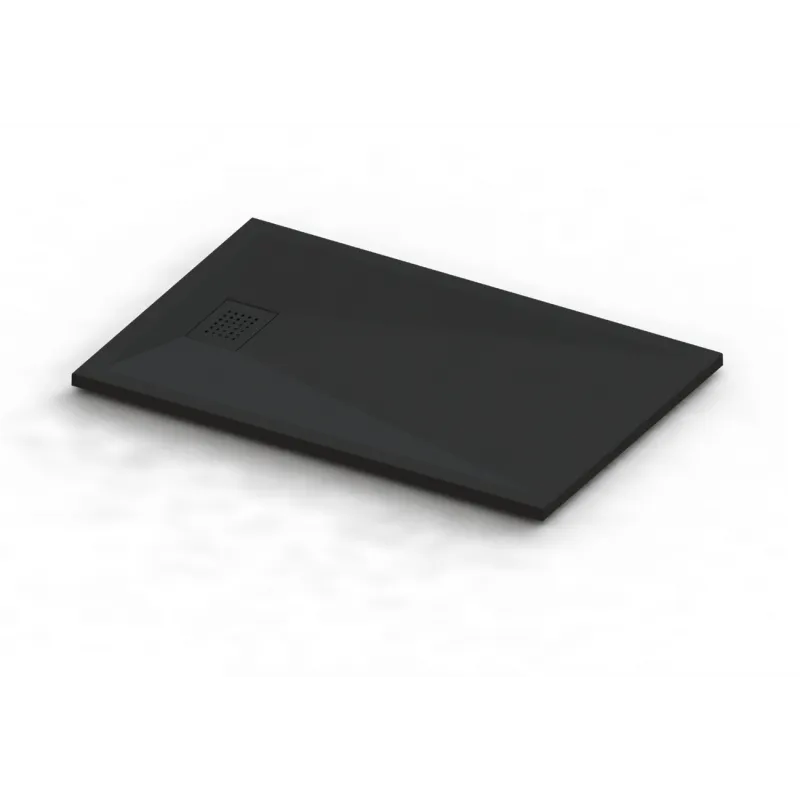 KineSurf Plus Rectangle Shower Trays Textured Black with Colour Match Waste - choice of size