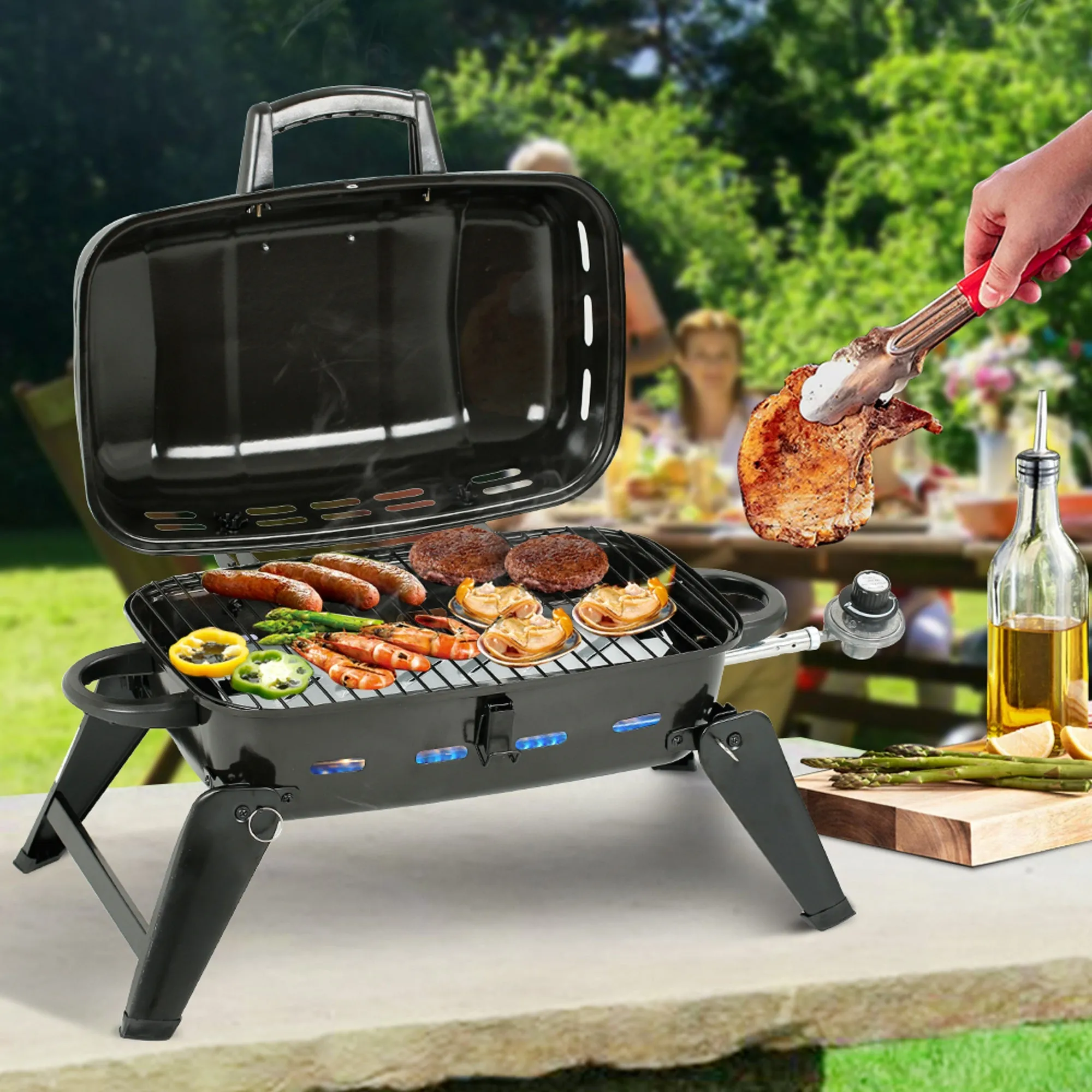 Mastercook Go-Anywhere Outdoor Portable Propane Gas Grill