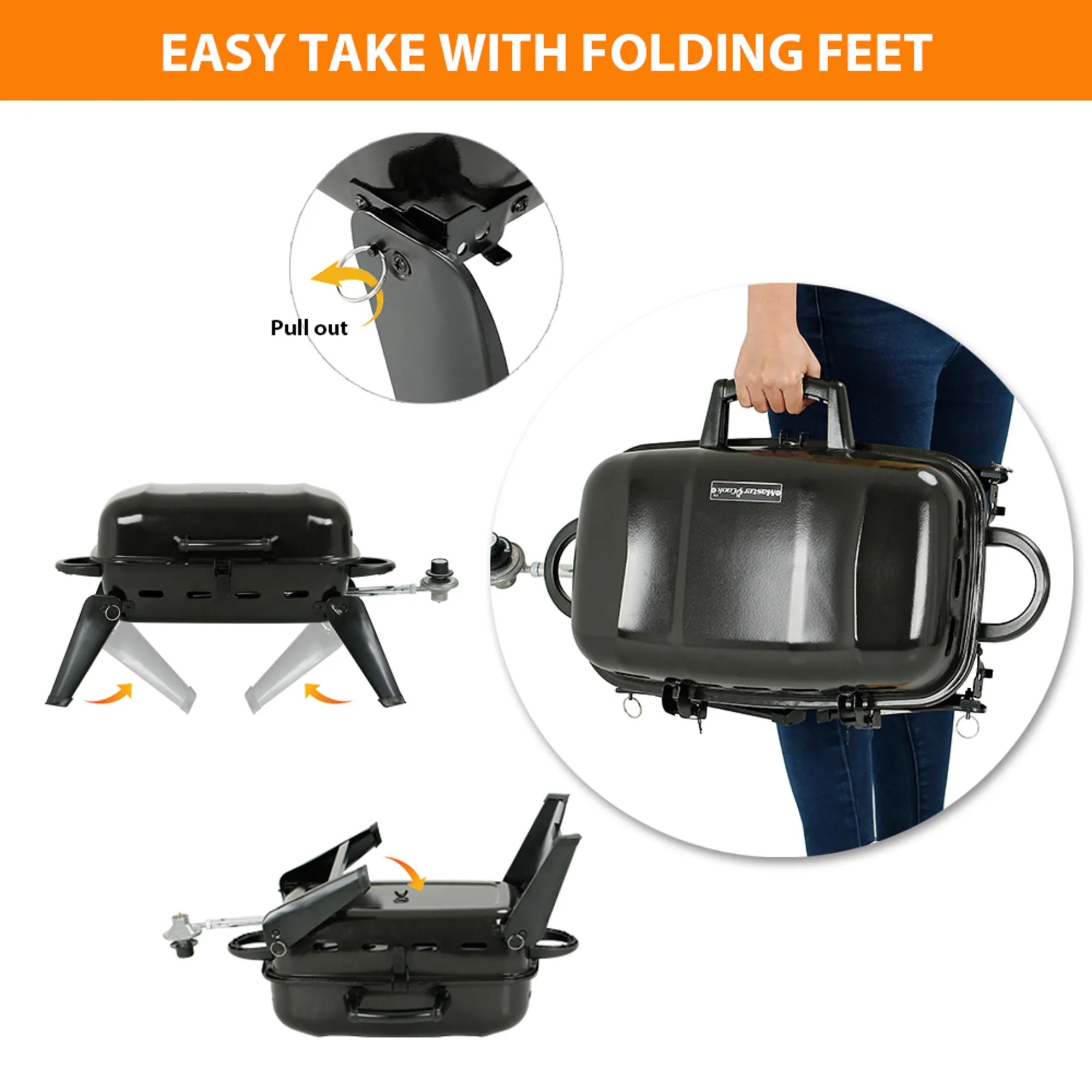 Mastercook Go-Anywhere Outdoor Portable Propane Gas Grill