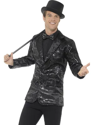 Mens Costume - Black Sequin Jacket