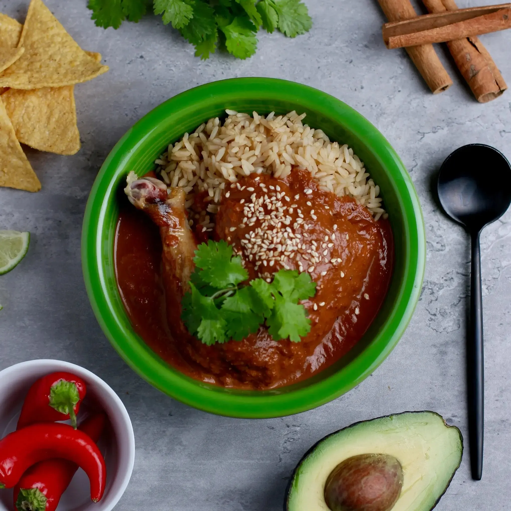 Molé Sauce with Chicken & Rice