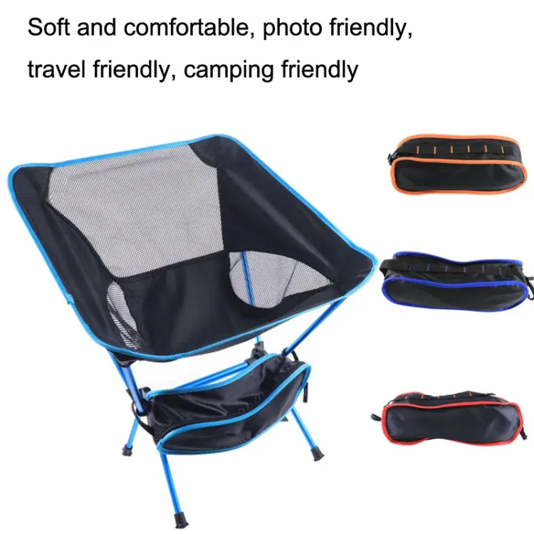 Outdoor Camping Lounge Beach Portable Folding Chair(Dark Blue)