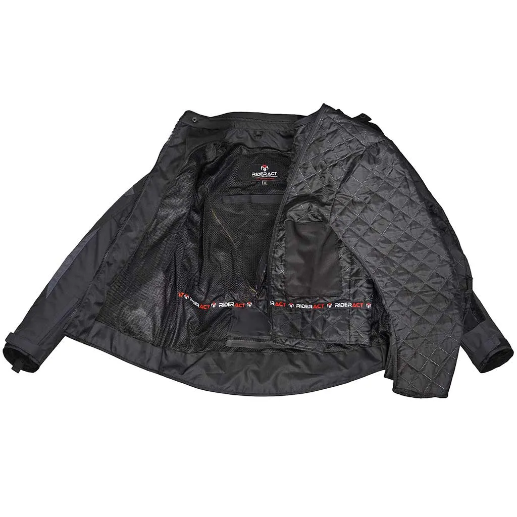 RIDERACT® Waterproof motorcycle jacket Textile Dominator Motorbike Jacket