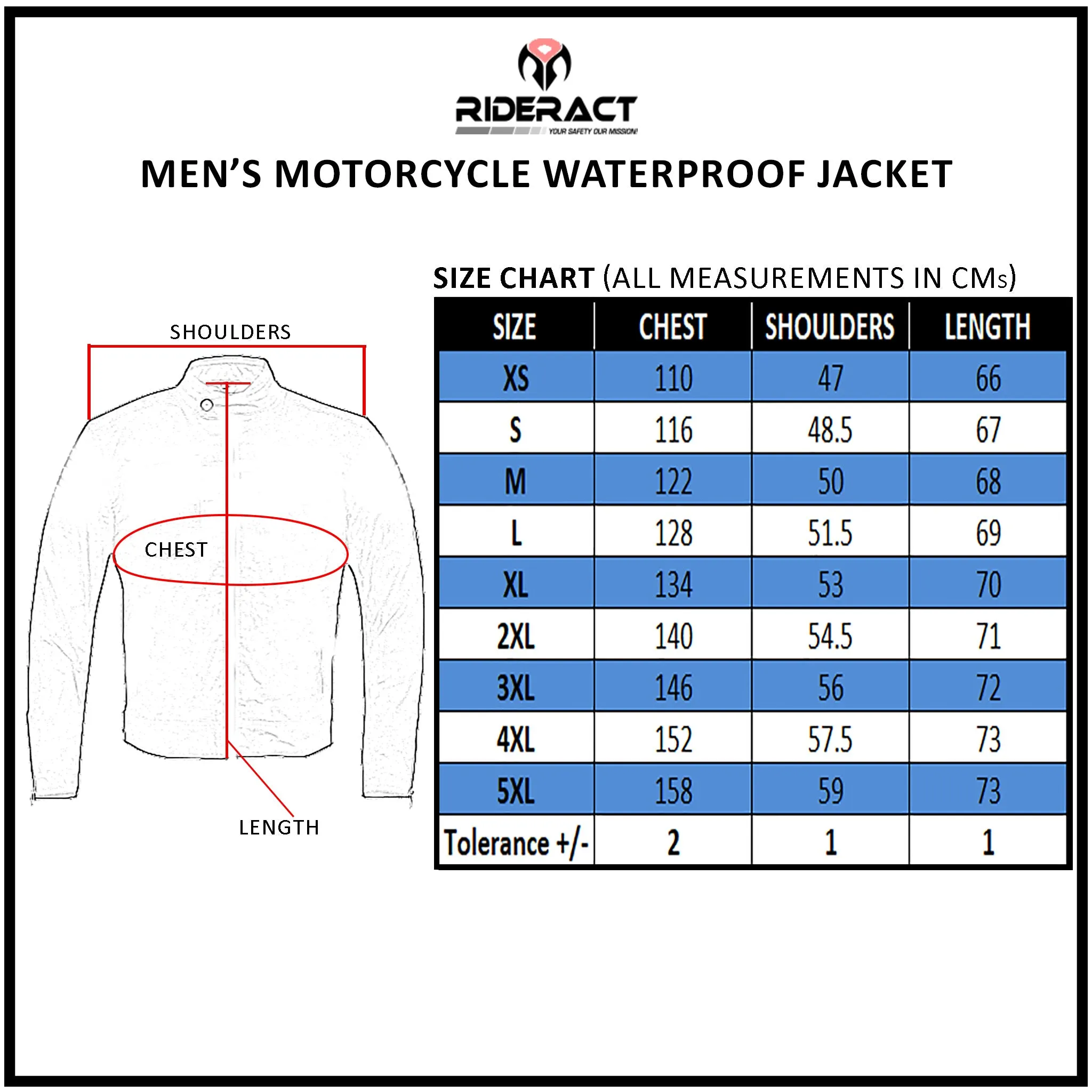 RIDERACT® Waterproof motorcycle jacket Textile Dominator Motorbike Jacket