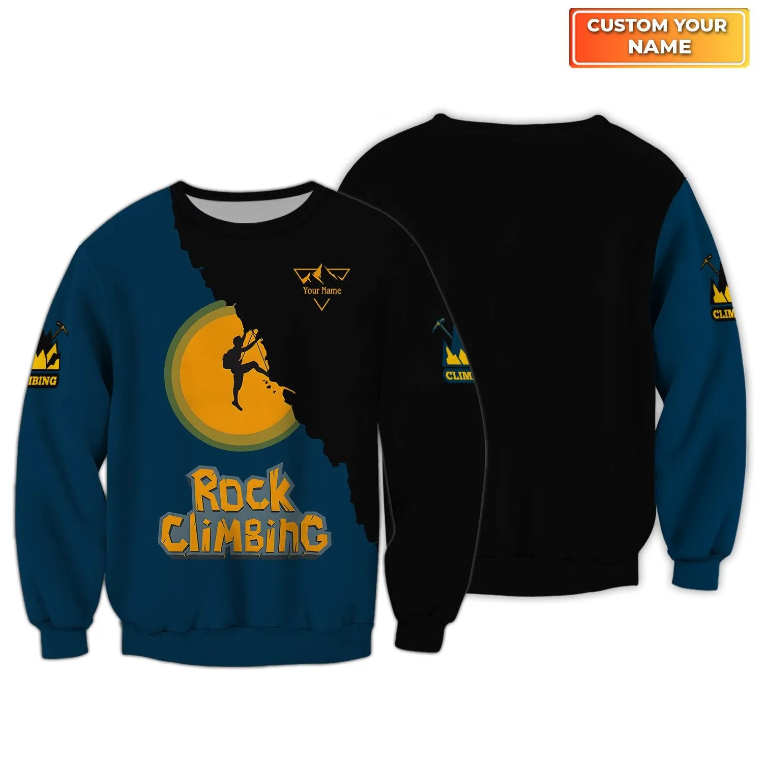 Rock Climbing Personalized Name 3D Sweatshirt Custom Gift For Climbing Lovers