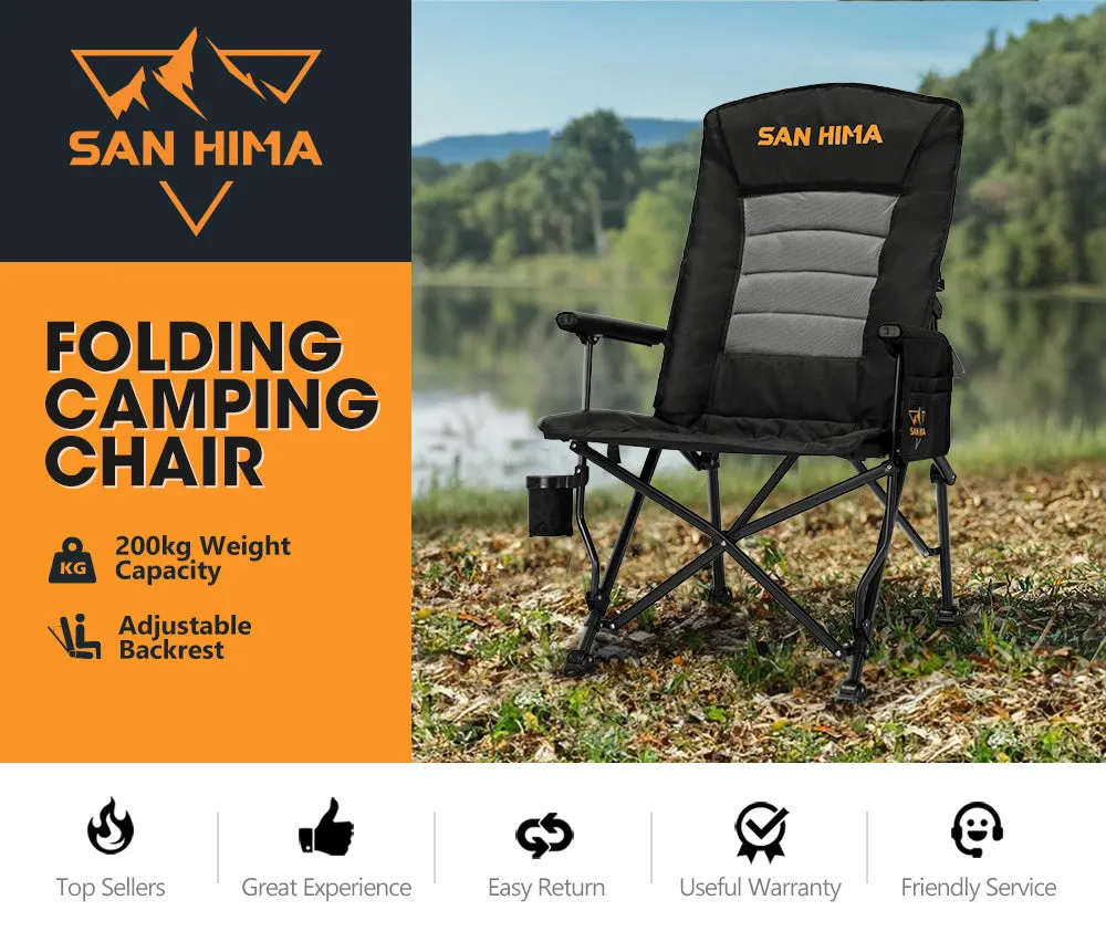 San Hima Luxury Folding Camping Chair Outdoor Portable Thick Padding With Storage Bag