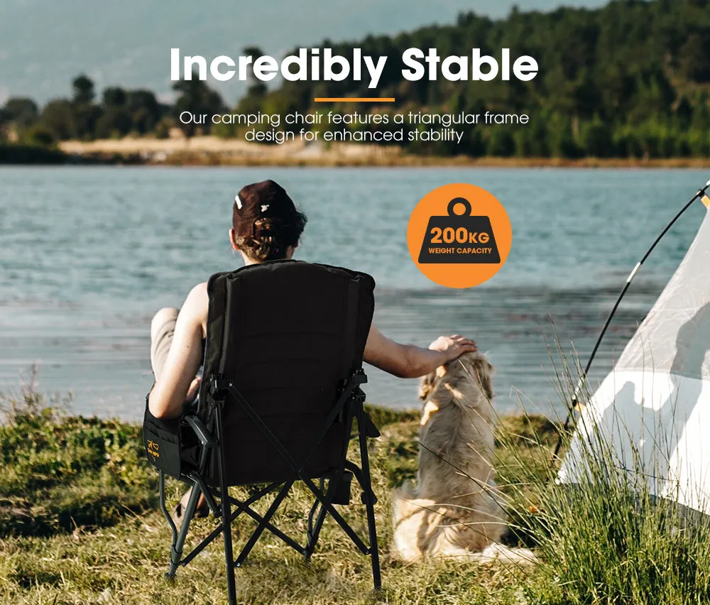 San Hima Luxury Folding Camping Chair Outdoor Portable Thick Padding With Storage Bag