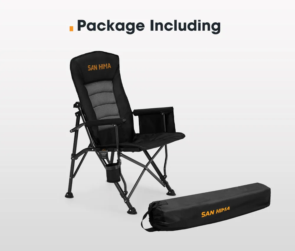 San Hima Luxury Folding Camping Chair Outdoor Portable Thick Padding With Storage Bag