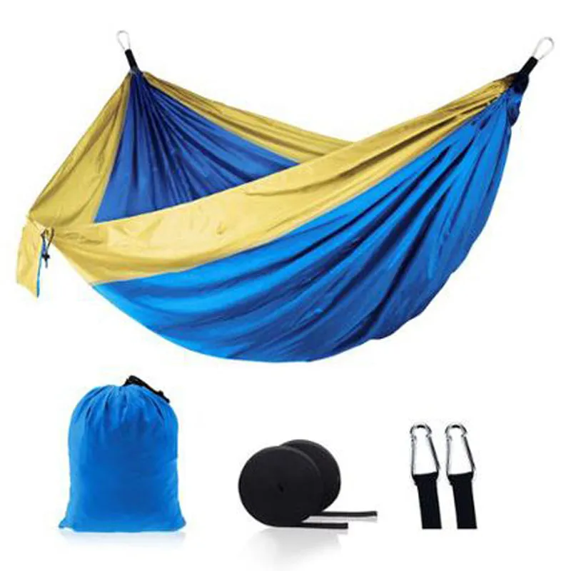 Ultralight Outdoor Camping nylon Hammock Sleep Swing Tree Bed Garden Backyard Furniture Hanging Double Hammock Chair Hangmat