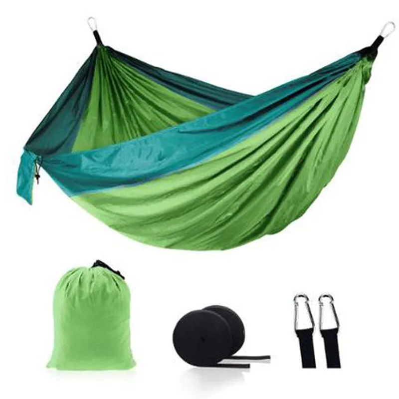 Ultralight Outdoor Camping nylon Hammock Sleep Swing Tree Bed Garden Backyard Furniture Hanging Double Hammock Chair Hangmat