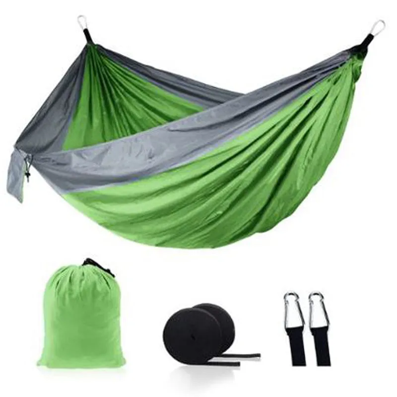 Ultralight Outdoor Camping nylon Hammock Sleep Swing Tree Bed Garden Backyard Furniture Hanging Double Hammock Chair Hangmat