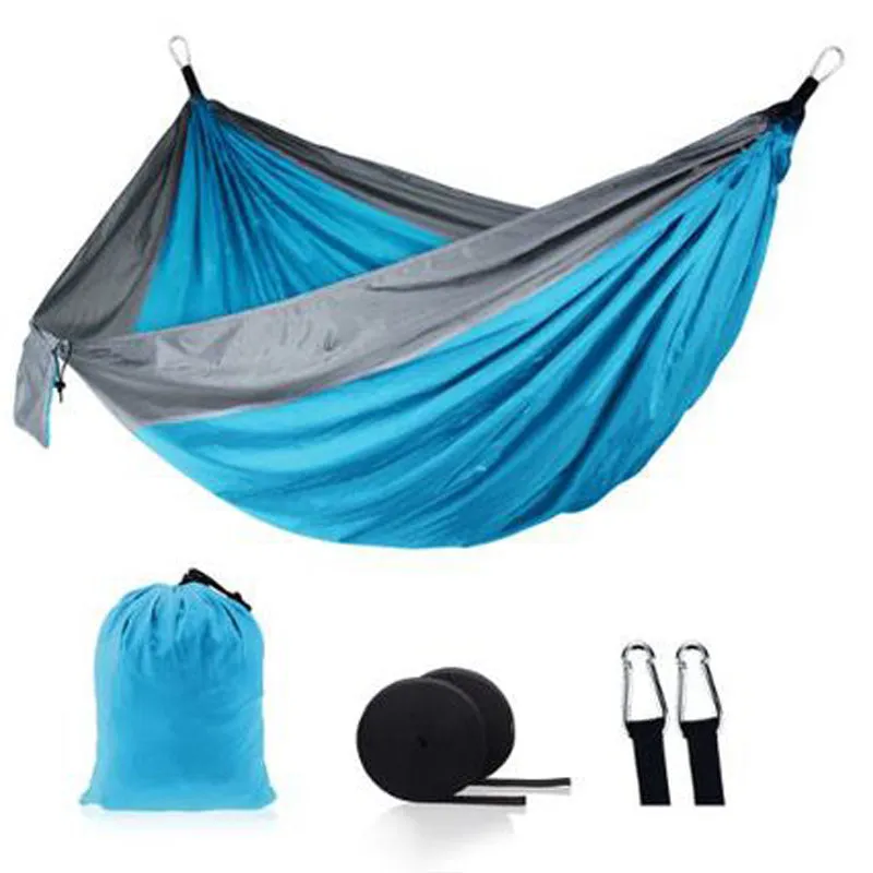 Ultralight Outdoor Camping nylon Hammock Sleep Swing Tree Bed Garden Backyard Furniture Hanging Double Hammock Chair Hangmat