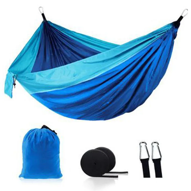 Ultralight Outdoor Camping nylon Hammock Sleep Swing Tree Bed Garden Backyard Furniture Hanging Double Hammock Chair Hangmat