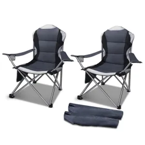 Weisshorn Portable Folding Camping Chairs | Set | Grey