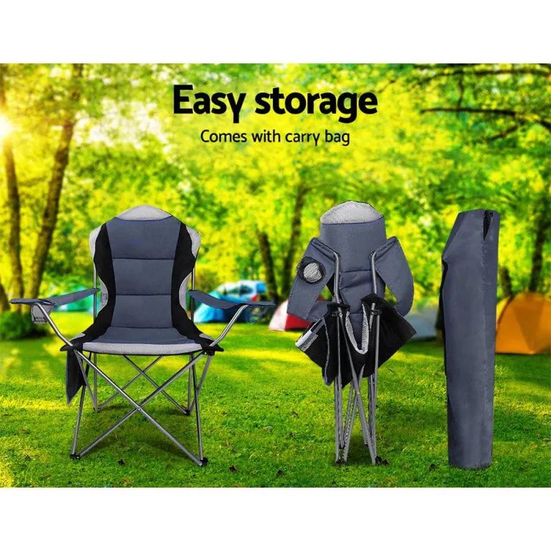 Weisshorn Portable Folding Camping Chairs | Set | Grey