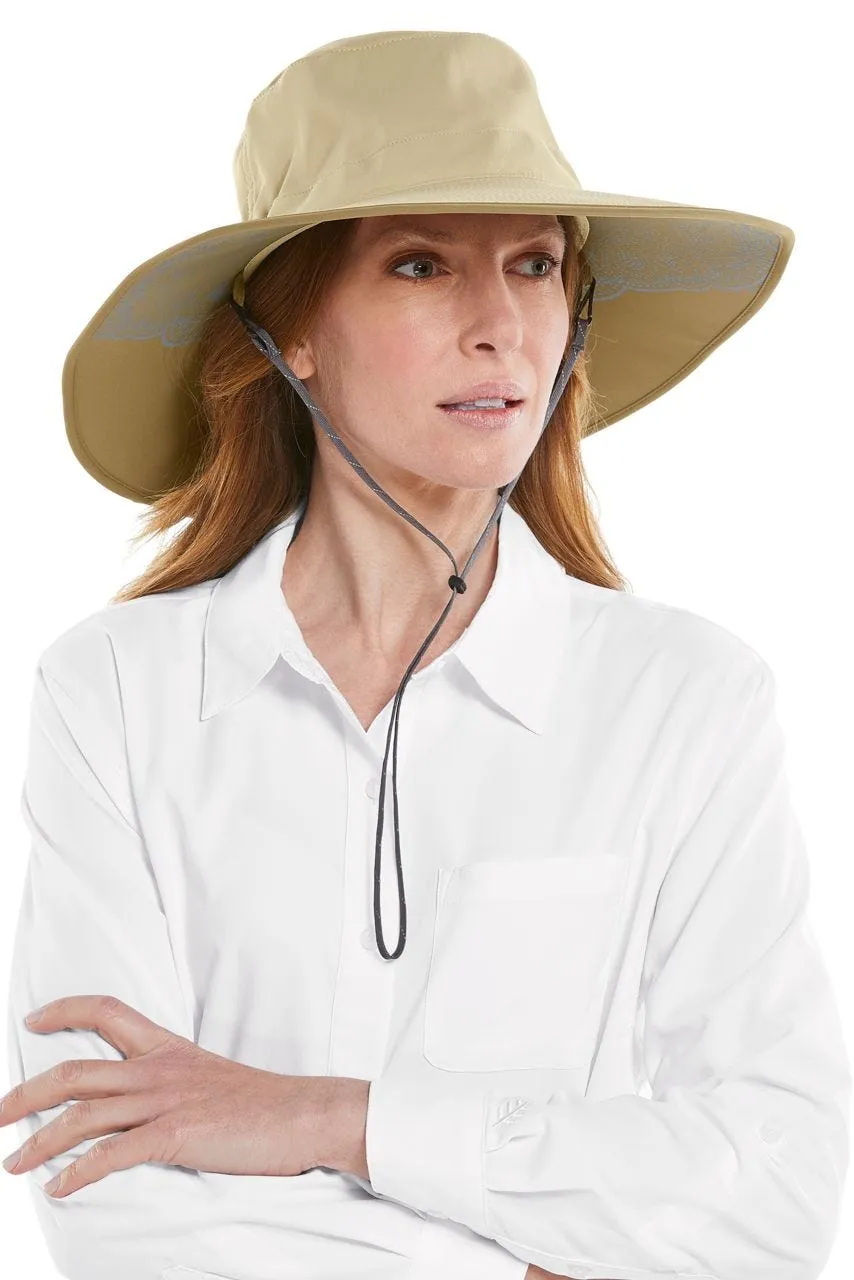 Women's Etta Shapeable Sun Catcher Hat  |  Tan/Khaki Travel Medallion