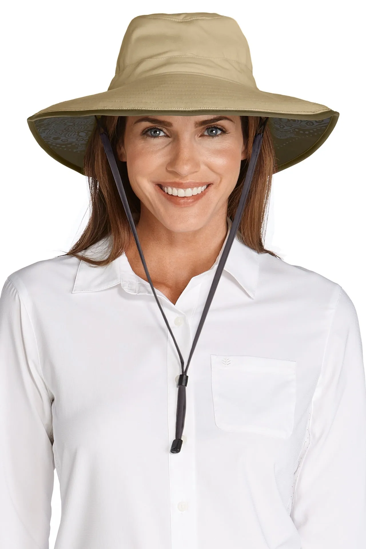 Women's Etta Shapeable Sun Catcher Hat  |  Tan/Khaki Travel Medallion