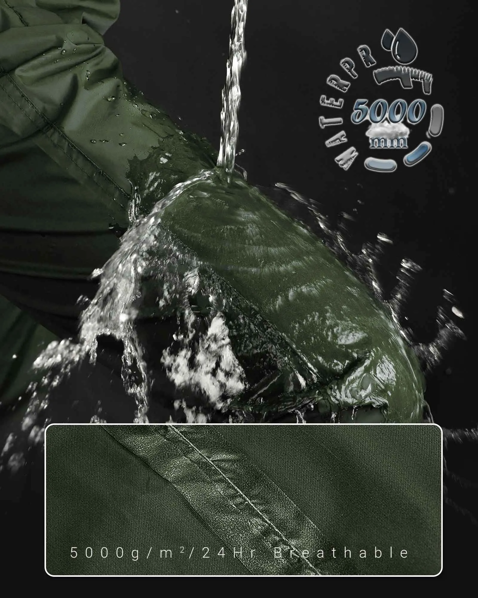 Women's Rain Pants with Reflective and Adjustable Design: 0.55 lbs 5000mm W/P Index 5000 Level Breathable